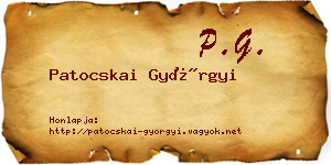 Patocskai Györgyi névjegykártya