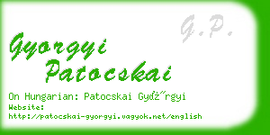 gyorgyi patocskai business card
